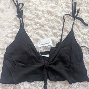 STILLWATER “Biarritz” Tie Top — Black (M) NWT | Suite 201
